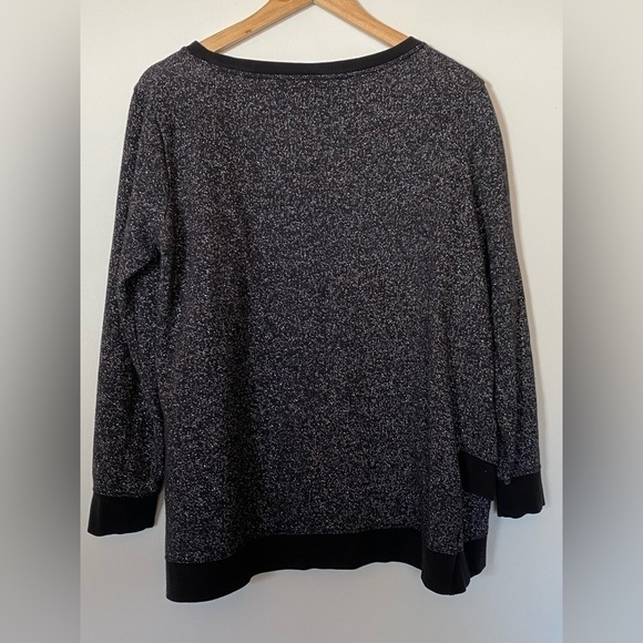🐦‍⬛HOST PICK🐦‍⬛ Liz Claiborne Weekend Metallic Glitter Pullover Sweater size L - Picture 5 of 5